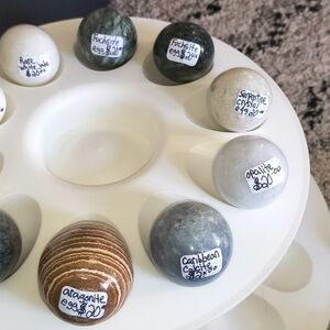 Natural stone egg white jade